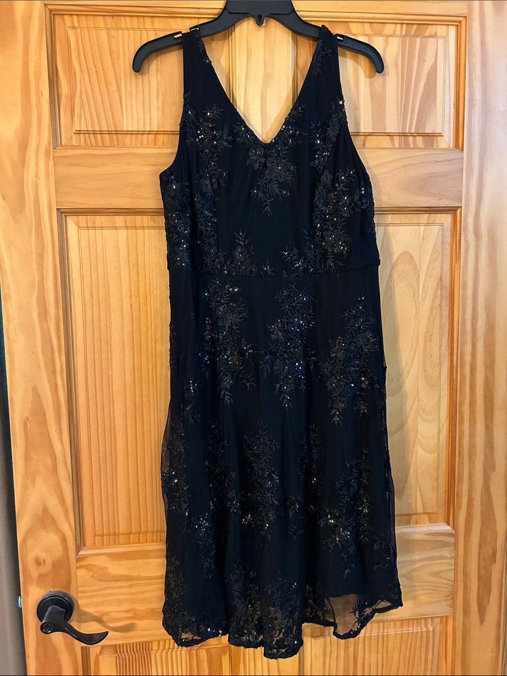 torrid Black V-Neck Beaded Midi Dress